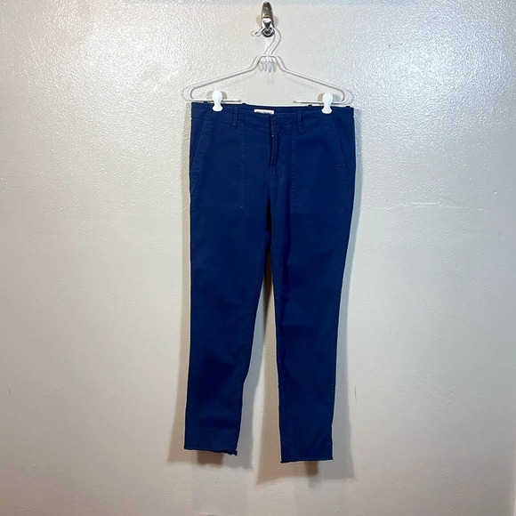 NILI LOTAN Jenna Marine Blue Mid-Rise Crop Pant size: 4 - Picture 3 of 12
